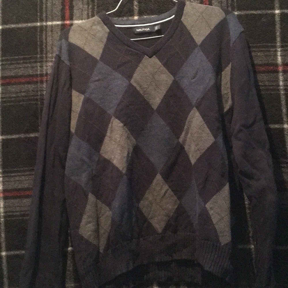 Men’s large nautical v neck sweater